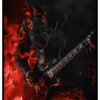 Poster mit brennendem Sologitarristen