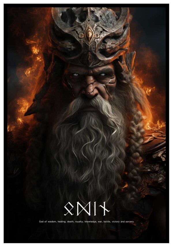 Poster with picture of nordic god Odin