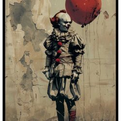 illustration av en clown med ballong