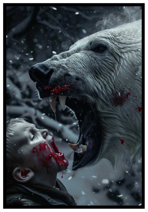 horror and blood polar bear poster