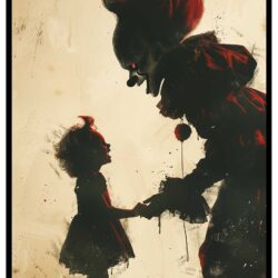 horror clown and child poster