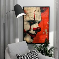 retro scary clown poster