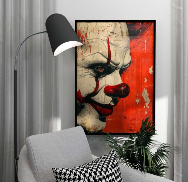 retro scary clown poster