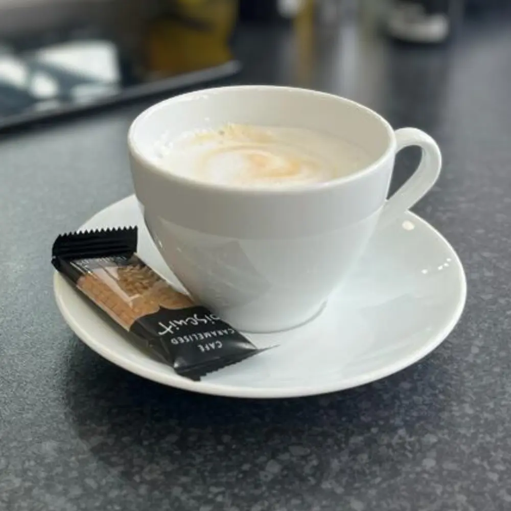 coffee cup and biscuit