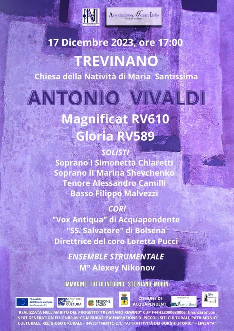 TREVINANO: Magnificat RV610 – Gloria RV589 di Antonio Vivaldi, 17 Dicembre 2023
