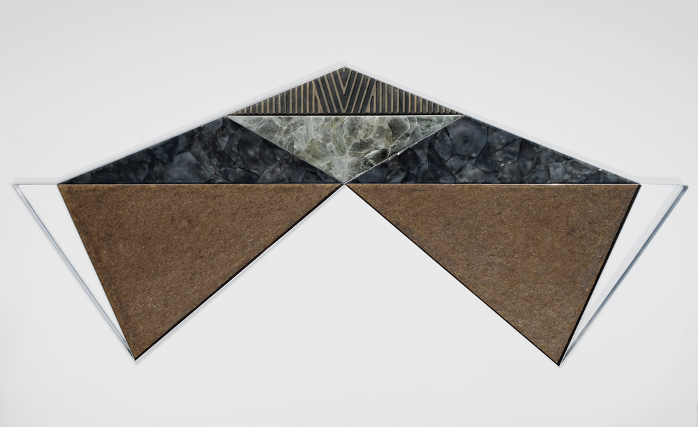 Dit-Cilinn, Arco, 2014, aluminum, wood, horse dung, mica silicate, charred plastic, rubber, 100 x 225 cm
