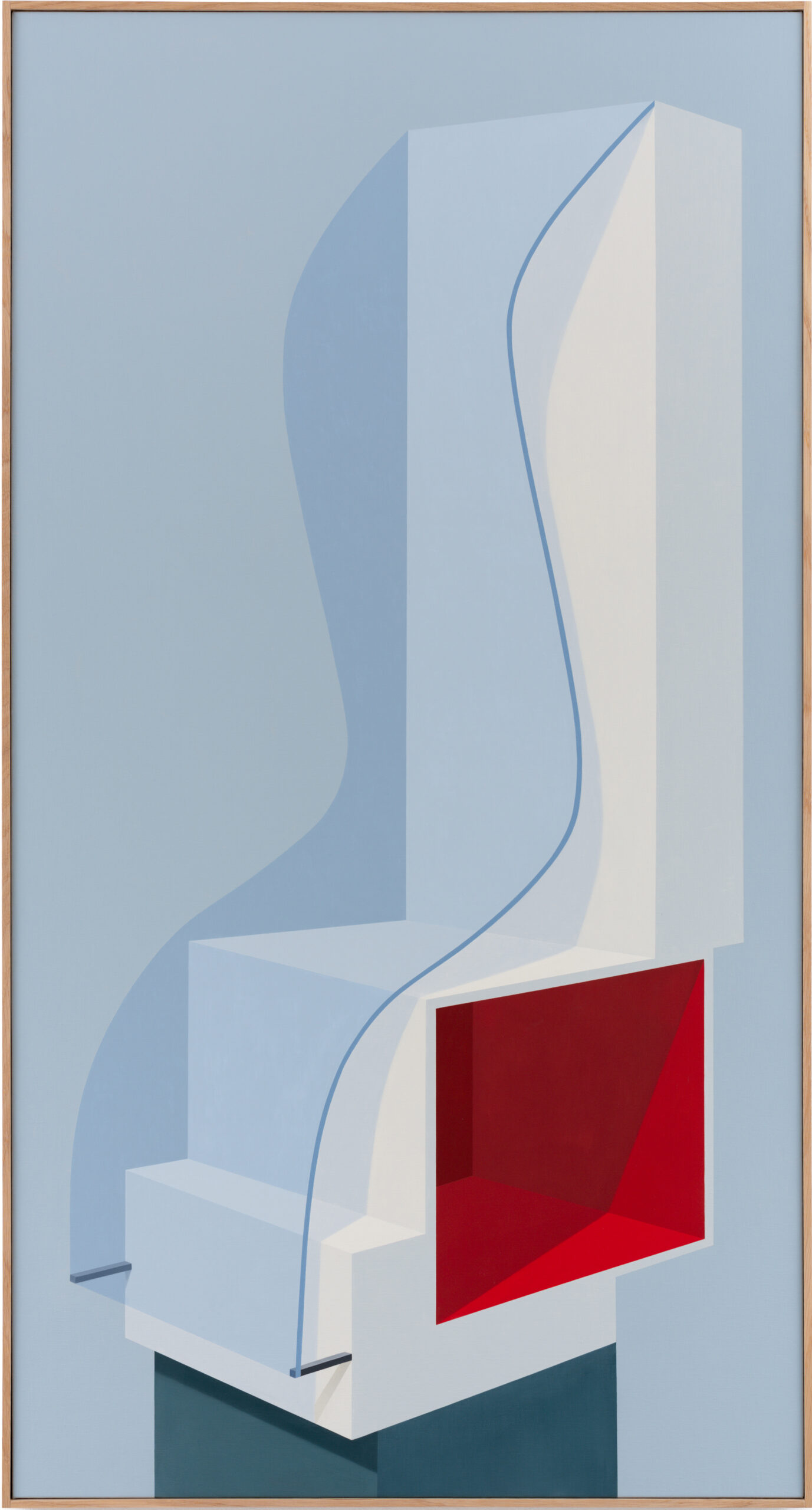 Elin Odentia, The Waves (VI), 2020, oil on canvas, oak wood frame, 152 x 82 cm