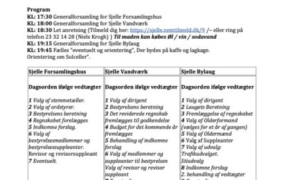 Generalforsamlingerne 21. marts 2022