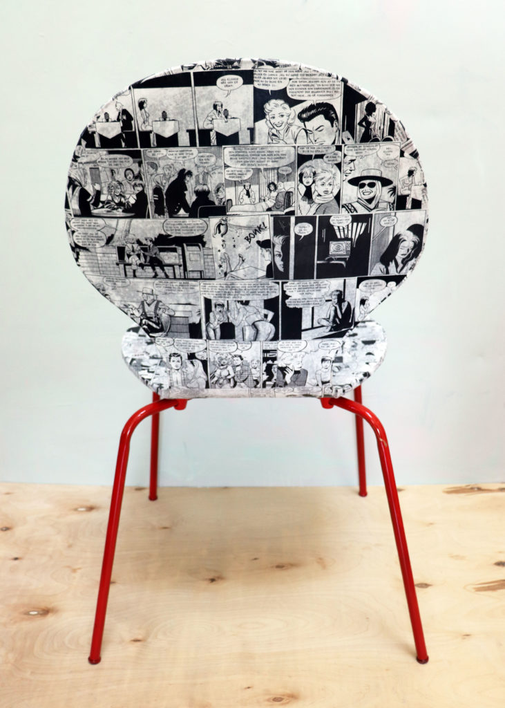 mod podge comic book chair