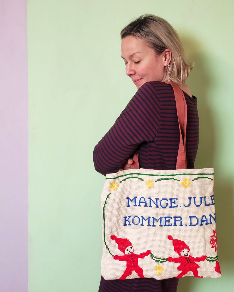 Retro cross stitch bag DIY - Skandimama