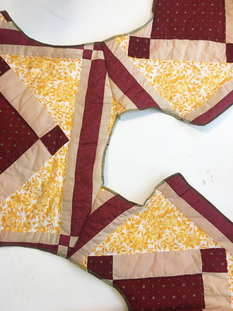 upcycled patchwork quilt coat diy