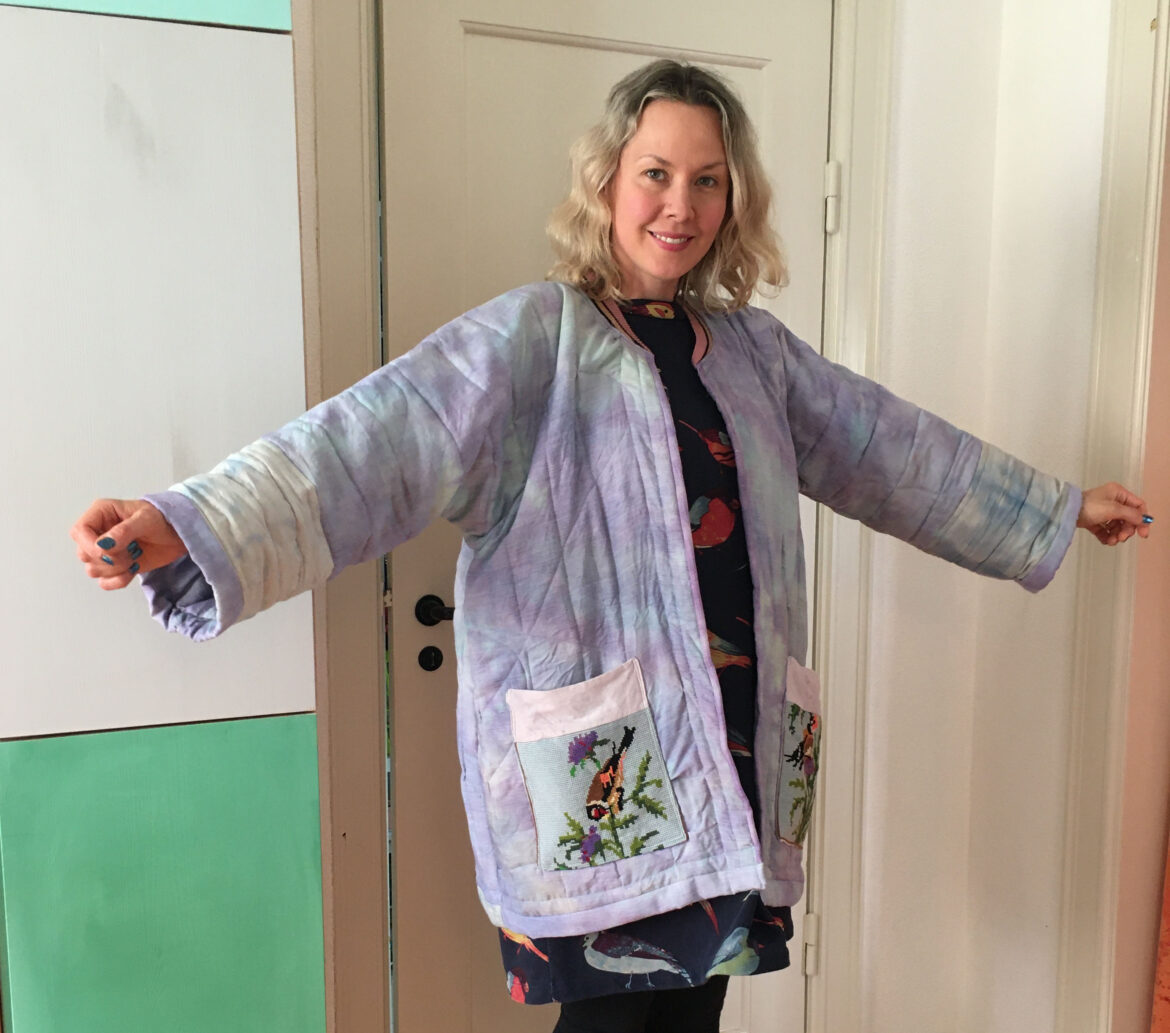 Blue tie dye and an easy coat DIY