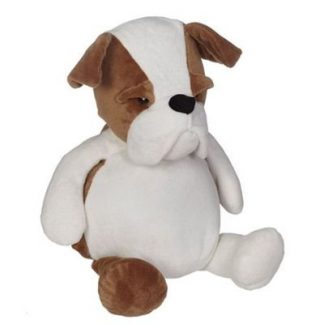 41090 bamse hund til broderi hvid lysebrun Skovtex