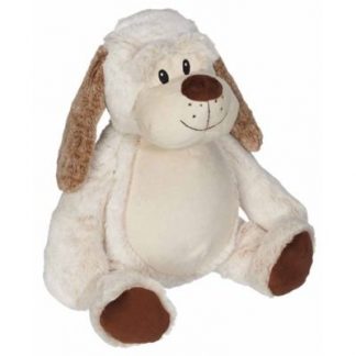 21098 bamse hund med lange øre til broderi off white Skovtex