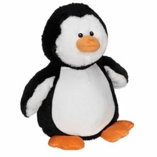91095 bamse pingvin til broderi sort hvid Skovtex