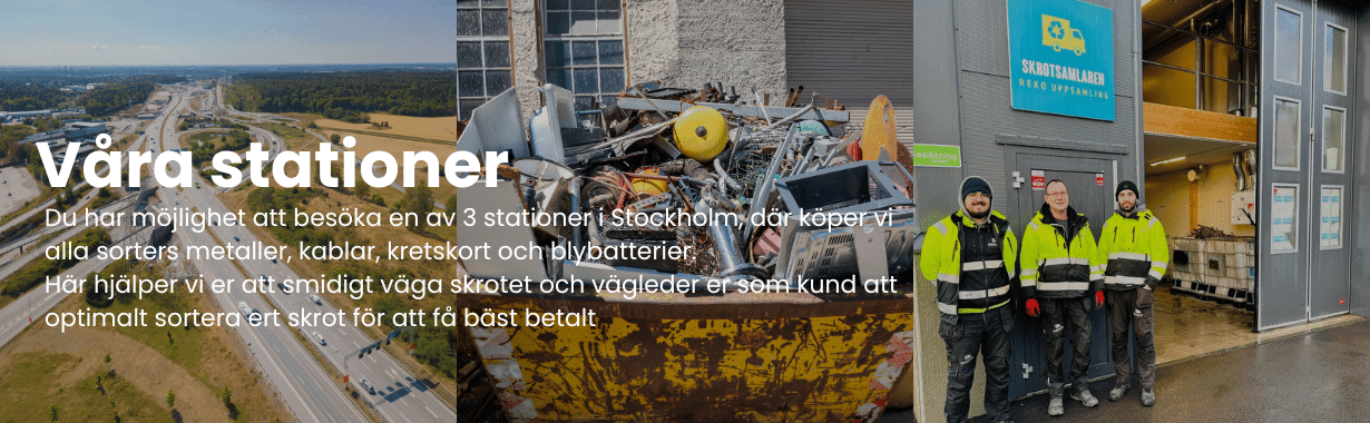 Budtjänst 1 Våra stationer för metallskrot. Våra budtjänster för upphämtning av skrot, flytt och transport.