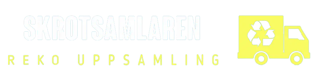 Skrotsamlaren Stockholm, Reko uppsamling och en gul återvinningslastbil och som symboliserar vår logotyp.