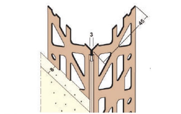 Hoekbeschermer, dikpleisterprofiel PVC