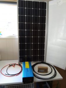 Kraftpakke 100watt mono solcellepanel med inverter 220volt, 1500 watt