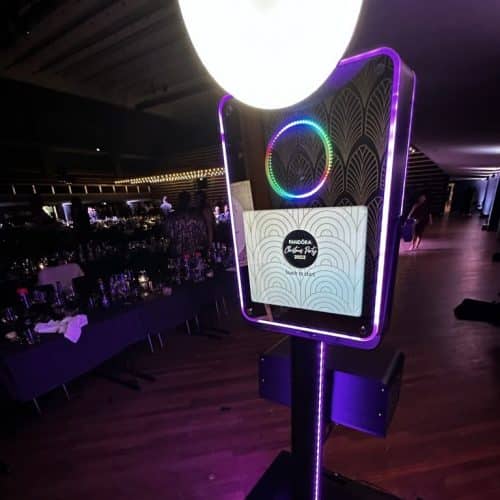 LED-lys og personlig branding på photo booth