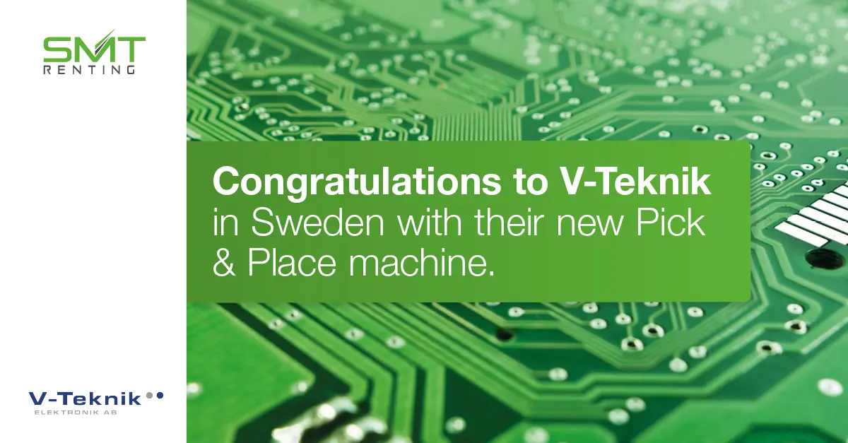 one of our recent wins, this time in Sweden to our customer V-TEKNIK ELEKTRONIK AB for a Pick & Place System and Board Handling for their factory in Sjöbo, Sweden.