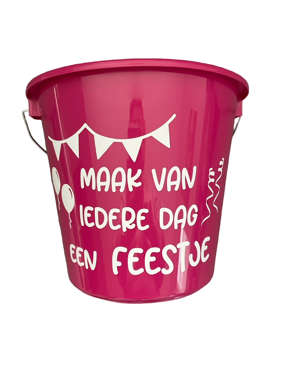 Maak van iedere dag een Feestje (Kleine roze emmer)