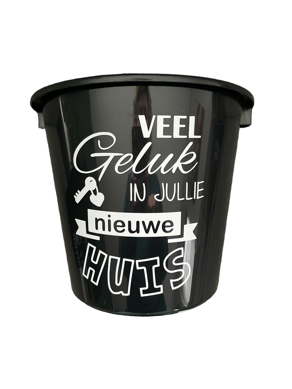 Veel geluk in jullie nieuwe huis (kleine zwarte emmer)