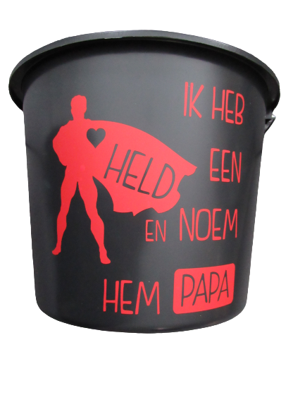 Superheld Papa (zwart/rood)