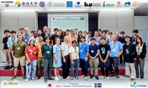 Group photo showing all 40 participants from Japan and Sweden