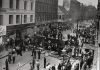 Den store barrikade på Nørrebrogade i København under folkestrejken i 1944. Foto: Nationalmuseet, Danmark. (CC BY-SA 2.0).