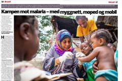 Cover story in Bistandsaktuelt: Zanzibar´s fight to eliminate Malaria