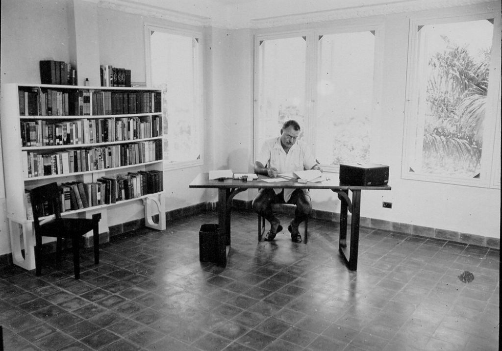 Ernest Hemingway in his office