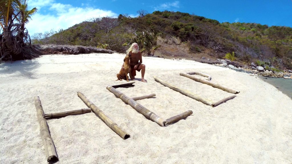 Help sign on an island