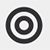 En svart färgad ikon som symboliserar två runda cirklar som ett bulls eye som står för precision