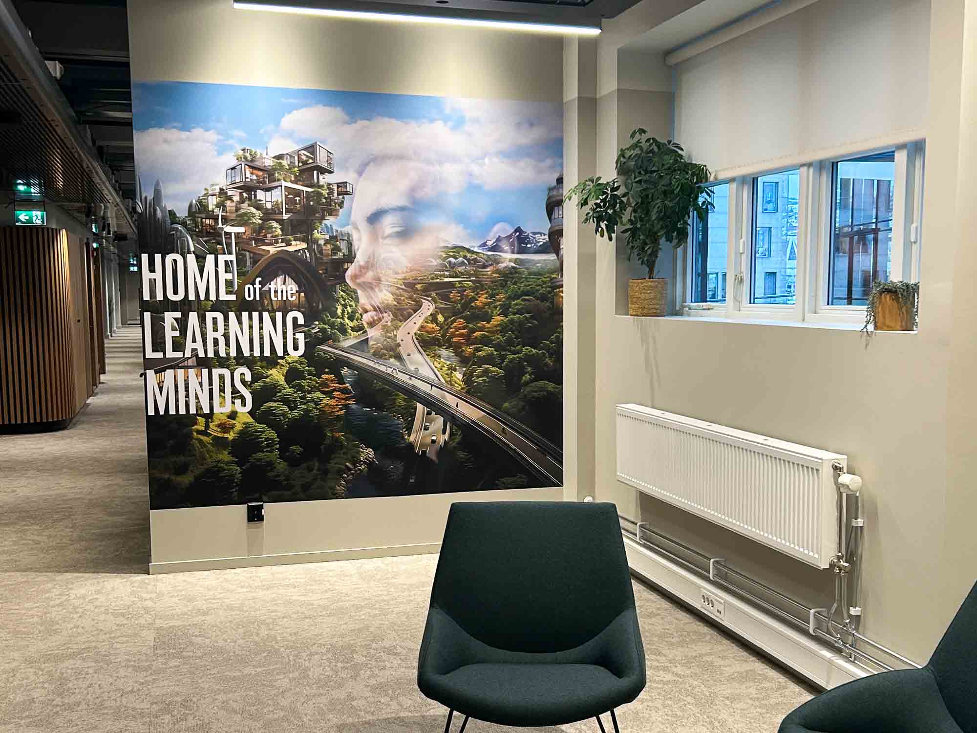 Home of the learning minds bildeprint på folie futuristisk Home of the learning minds print på folie på vegg, futuristisk bilde