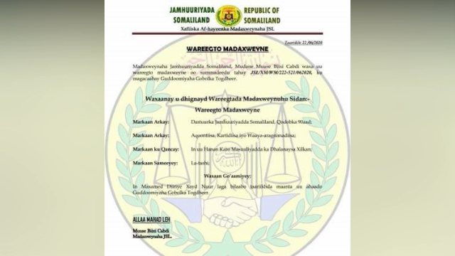 Akhri Nuxurka Wareegto ka soo baxday Aqalka Madaxtooyada Somaliland