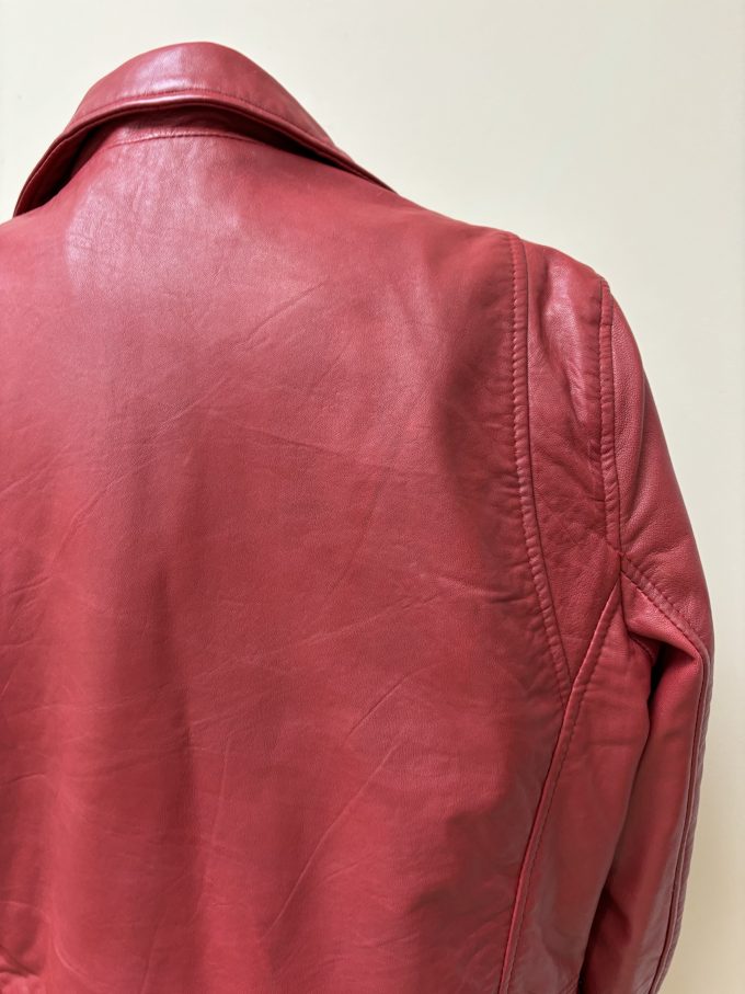 Fab red leather jacket size 12