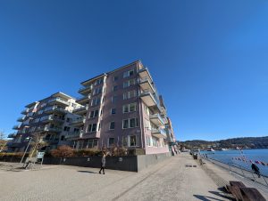 Waterfront apartment building at Fendergatan in Hammarby Sjöstad Stockholm