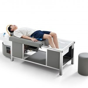 Headspa Chilax Pro & Pedicure Japanese Head Spa Massage Shampoo Bed | Natural Hot Stone Magnetic Therapy with Foot Basin | Under Seat Storage and Ottoman