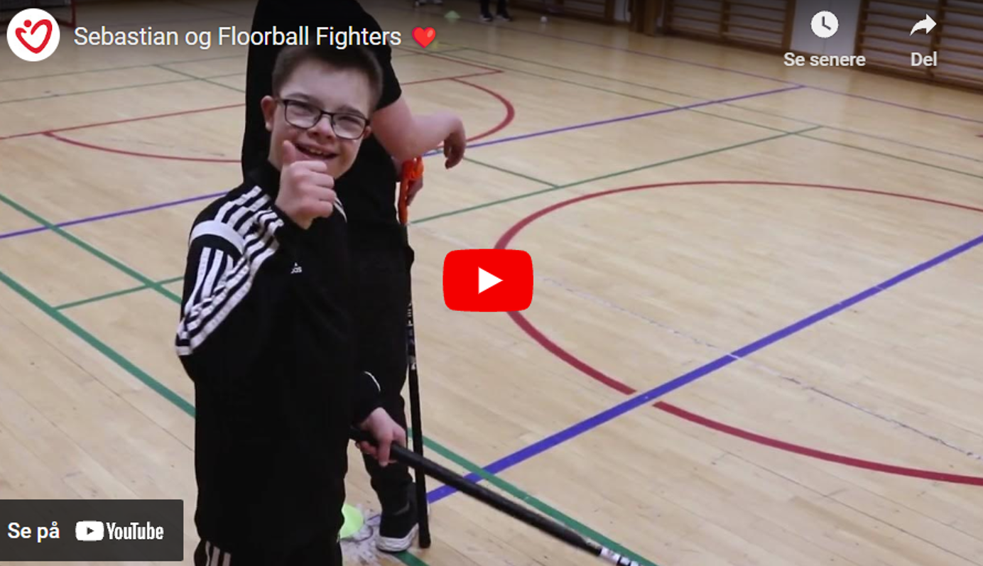 Sebastian og floorball fighters