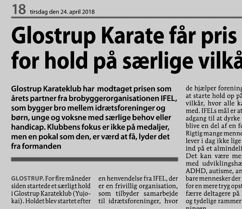 folkebladet karate artikel 2018 UDSNIT darken