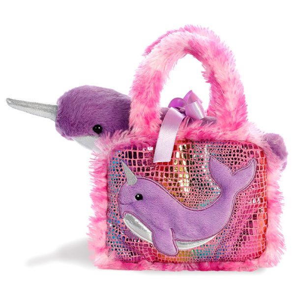 Fancy Pals Pink Narwhal plush handbag 21cm