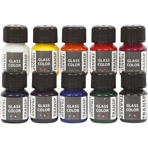 Glass Color Transparent, asstd colours, 10x35ml