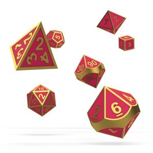 Oakie Doakie Dice RPG Set Metal Glow in the Dark - Golden Princess