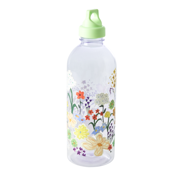 Rice Plastic Drinking Bottle Painted Flower Print