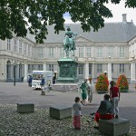 exterior of Noordeinde Palace, one of the four official palaces of the Dutch royal family and in use as the 'working palace' for King Willem-Alexander; The Hague, Netherlands