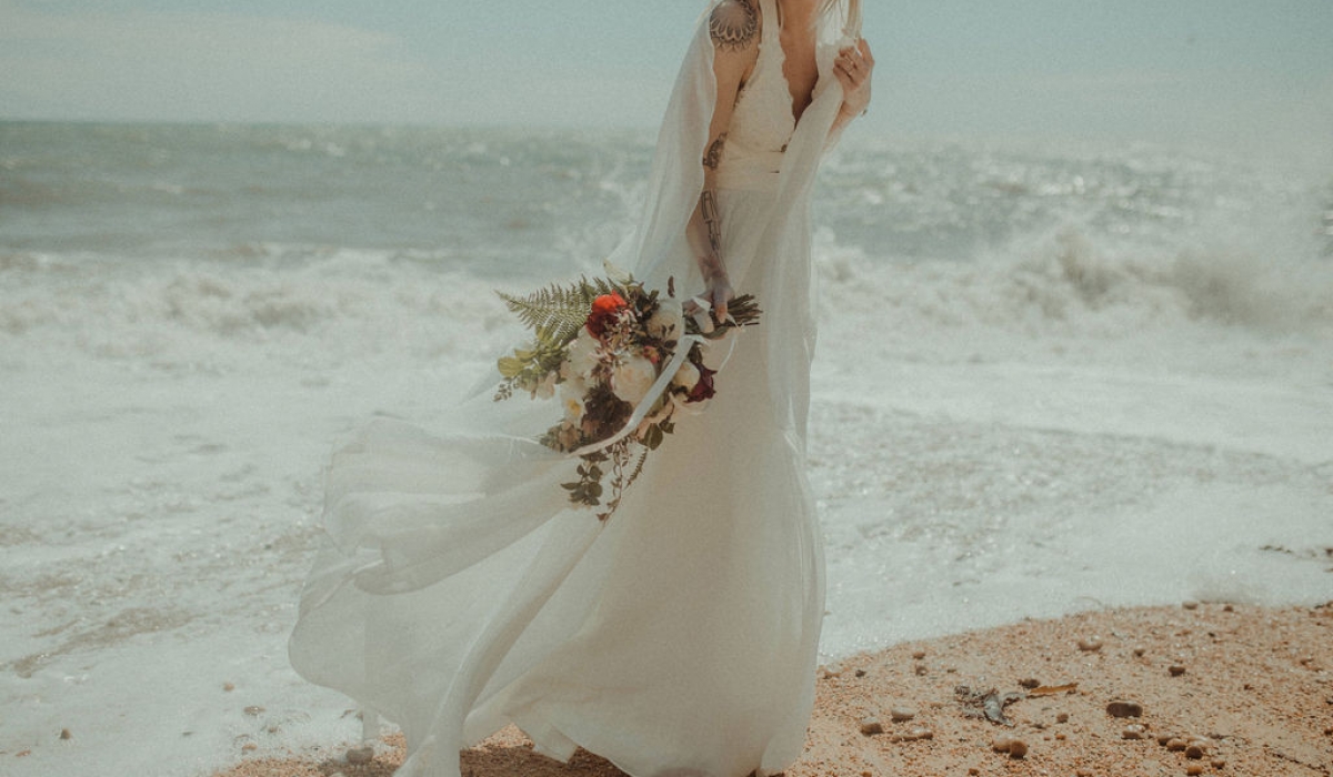 bride with tattoos - Dorset weddings british flowers