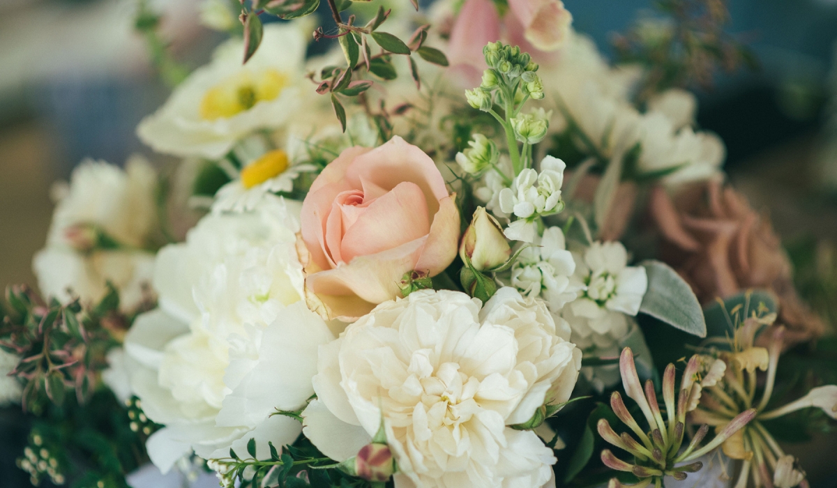 beautiful wedding bouquet of british flowers - Dorset weddings