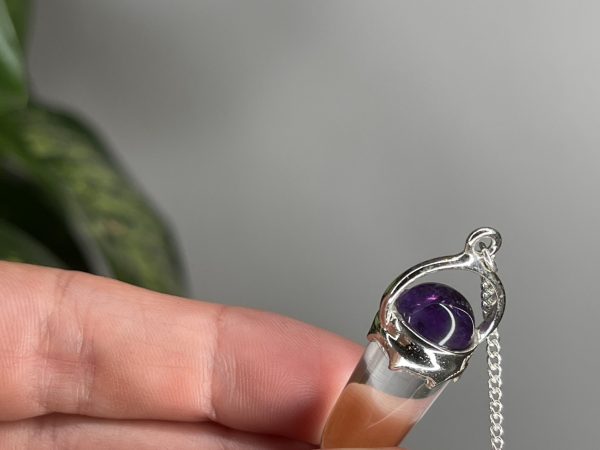Bergkristall mit Amethyst cabochon Pendel