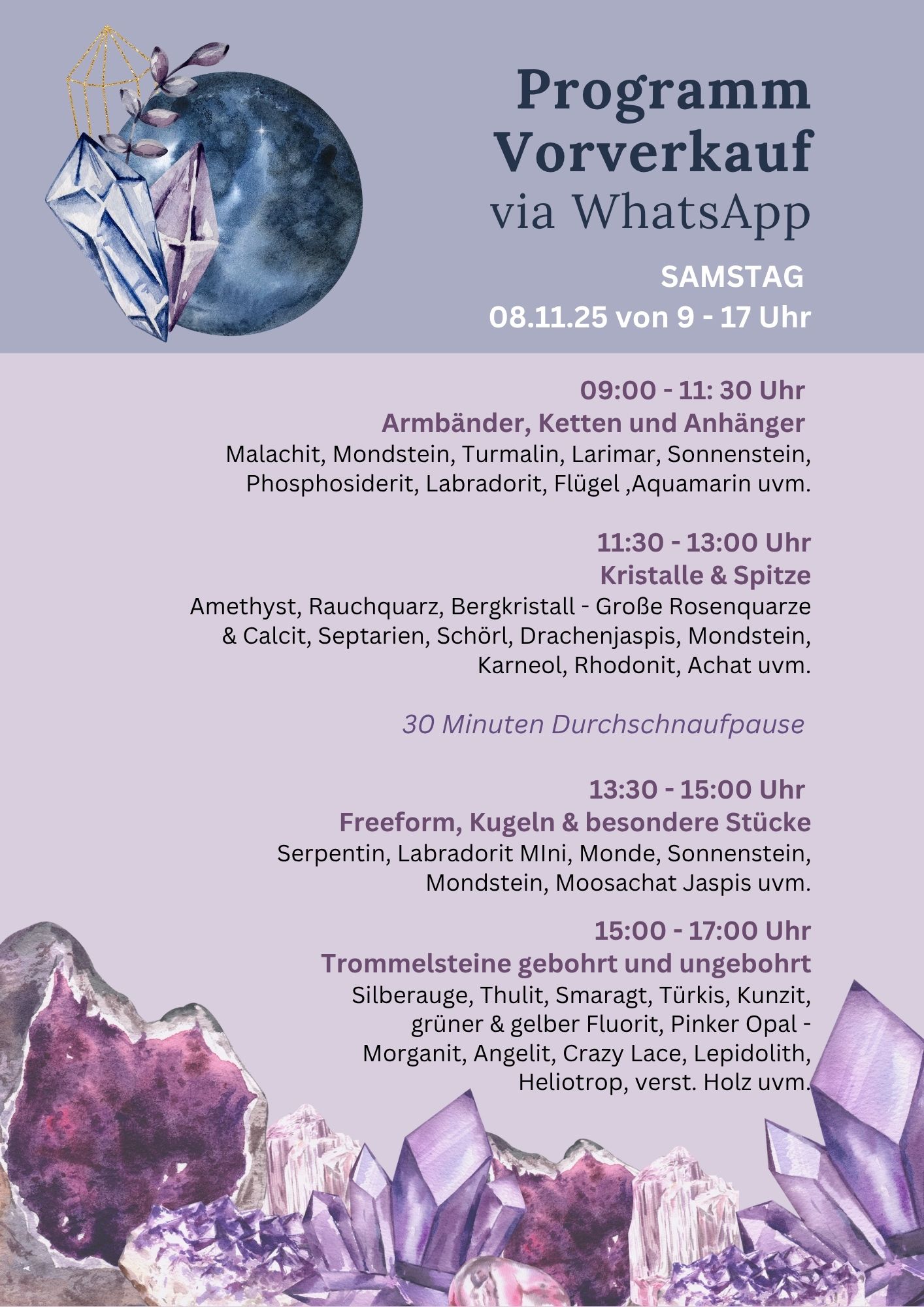 Beige Floral Hochzeit Programm 3_edelsteine